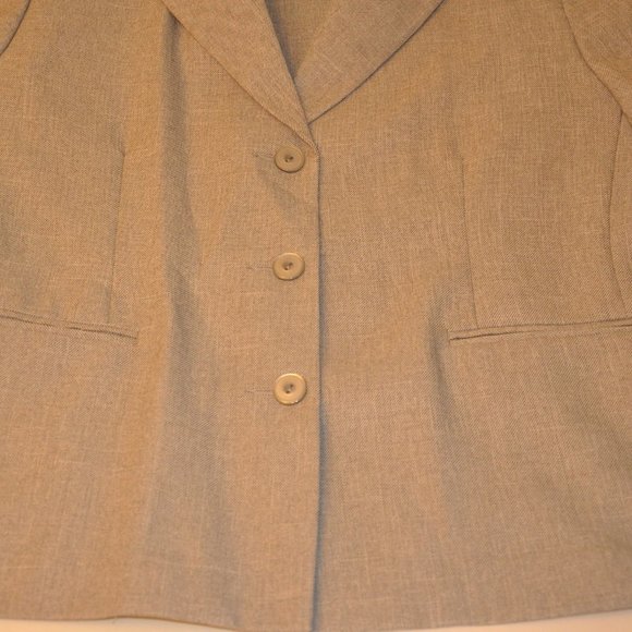 Alfred Dunner Womens Petite Flowerd Gray Jacket - Picture 6 of 12